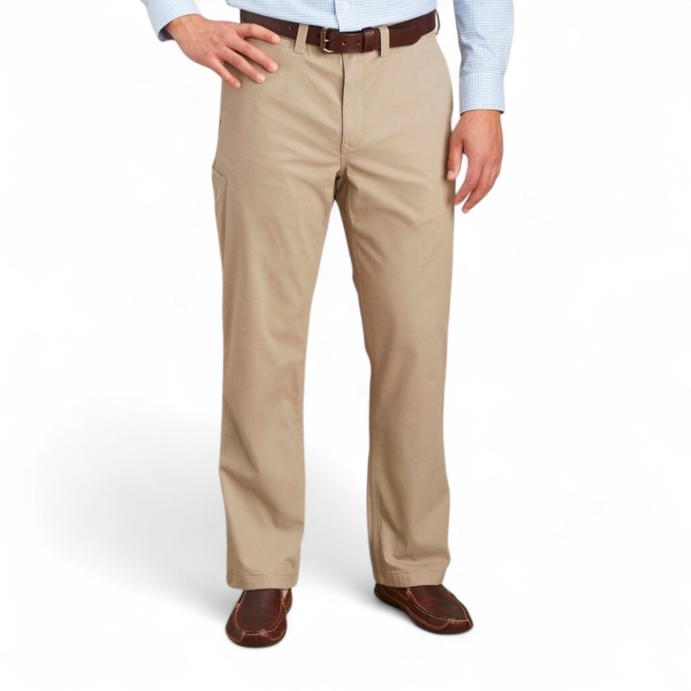 Duluth Trading Co Mens 42x30 DuluthFlex Ballroom Khaki Flannel Lined Pants 23707